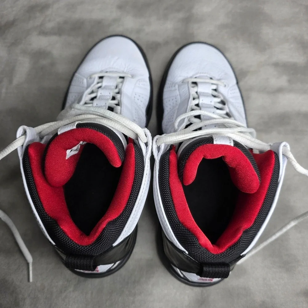 JORDAN FLIGHT TEAM‎ 395324-101 White/Black/Red Sneakers Shoes Men's Sz 8.5 w/Box